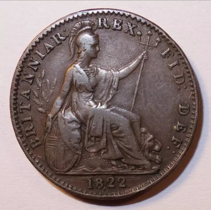 Storbritannien. George IV (1820-1830). 1 Farthing 1822 SUPERB DETAIL!  (Ingen mindstepris)