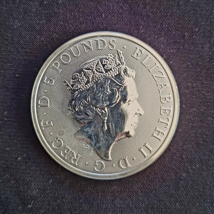 Storbritannien. 5 Pounds 2019 2 Oz .999  (Ingen mindstepris)