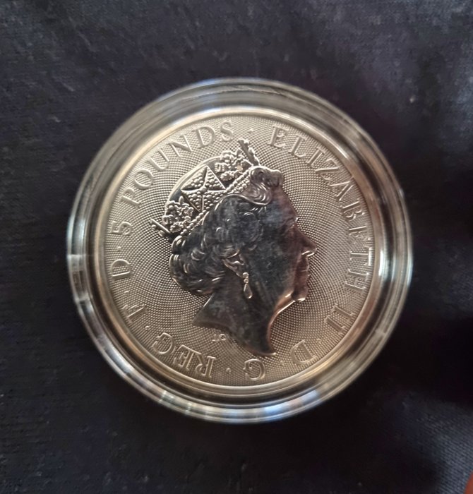 Storbritannien. 5 Pounds 2019 2 Oz .999  (Ingen mindstepris)