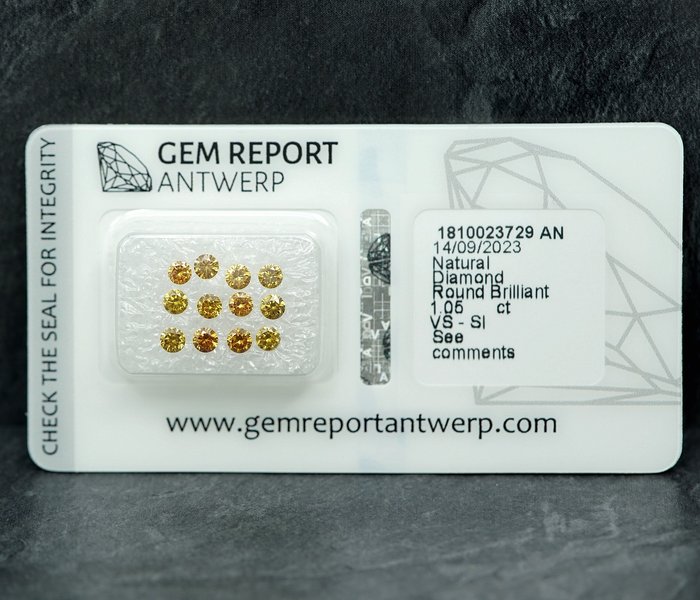 Ingen mindstepris - 12 pcs Diamant  (Natur)  - 105 ct - SI1 VS1 - Gem Report Antwerp (GRA)