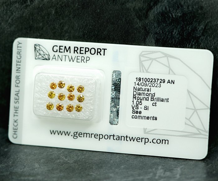 Ingen mindstepris - 12 pcs Diamant  (Natur)  - 105 ct - SI1 VS1 - Gem Report Antwerp (GRA)