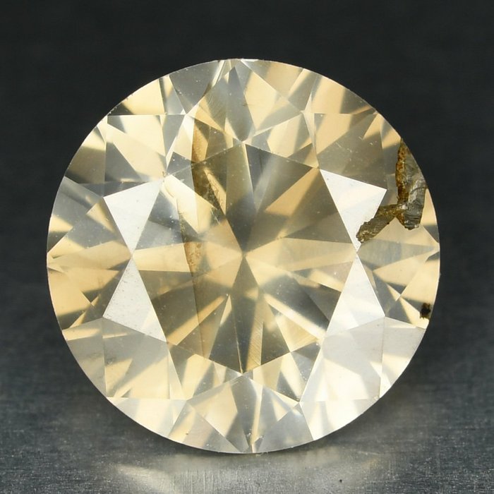 Diamant - 1.00 ct - Rund - Fancy Light Grayish Brown - I1