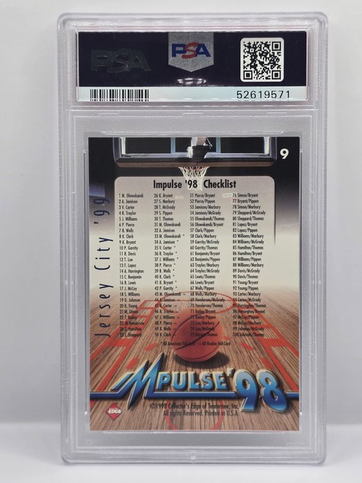 1998 Coll. Edge Impulse Kobe Bryant #9 PSA 9 - 1 Graded card