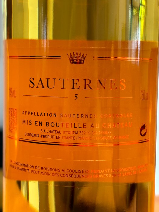 Sauternes by Château d’Yquem "5" - Sauternes - 3 Flasker (0,75 L)