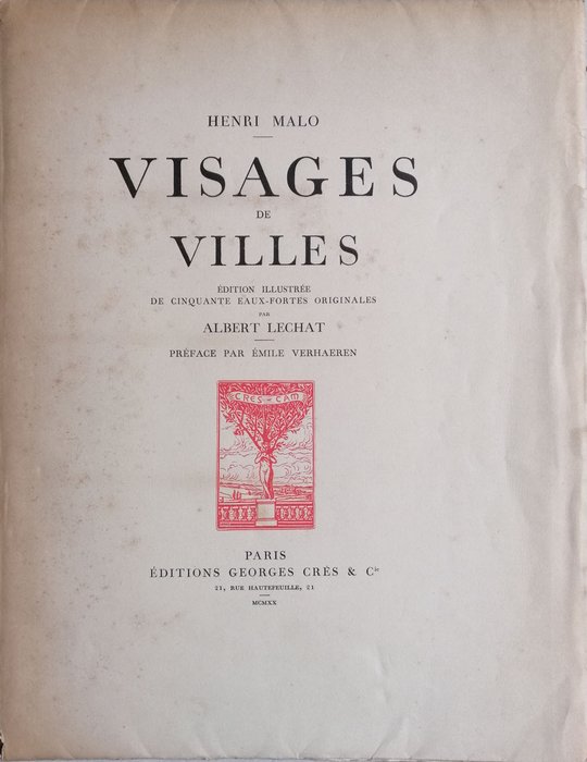 Henri Malo / Albert Lechat - Visages de Villes - 1920