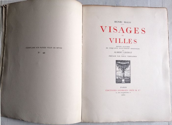 Henri Malo / Albert Lechat - Visages de Villes - 1920