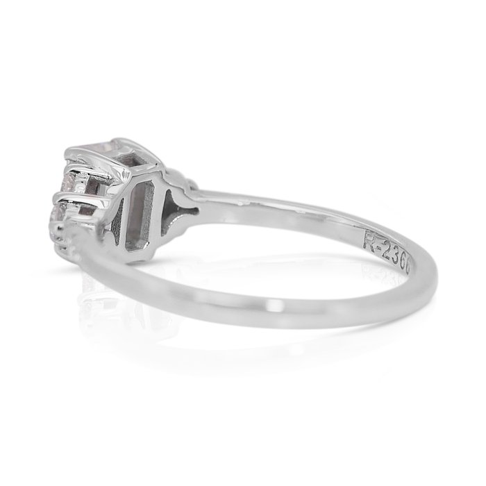 Ring - 14 karat Hvidguld -  0.95ct. tw. Diamant (Natur) - Diamant - Fantastisk ring