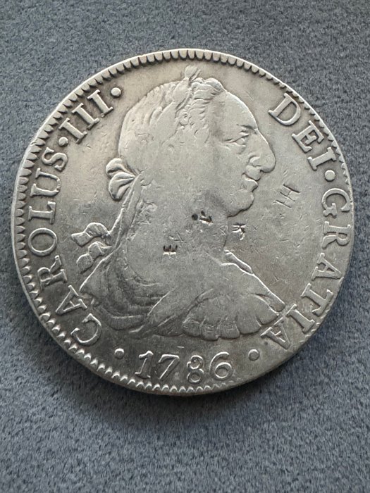 Spanien. Carlos III (1759-1788). 8 Reales 1786 Mexico FM - Resellos orientales