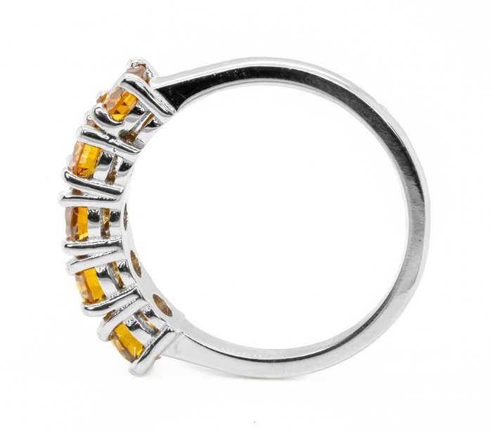 Ingen mindstepris - Alliancering - 18 kraat Hvidguld, Fancy Vivid Gullig Orange / VS-SI -  1.43ct. tw. Diamant (Naturfarvet)