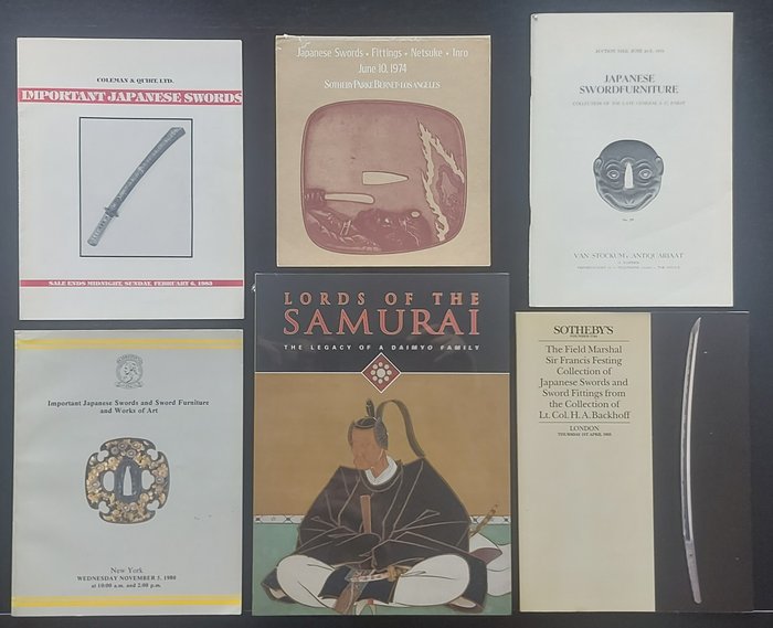 Yoko Woodson, Yoko. Et.al., Sotheby's - London, Christie, Manson  Woods, Coleman  Quirt, Ltd., J. - 6 books on Samurai Culture, Japanese Swords and Sword Furniture, especially on the Tsuba. - 1956-2009