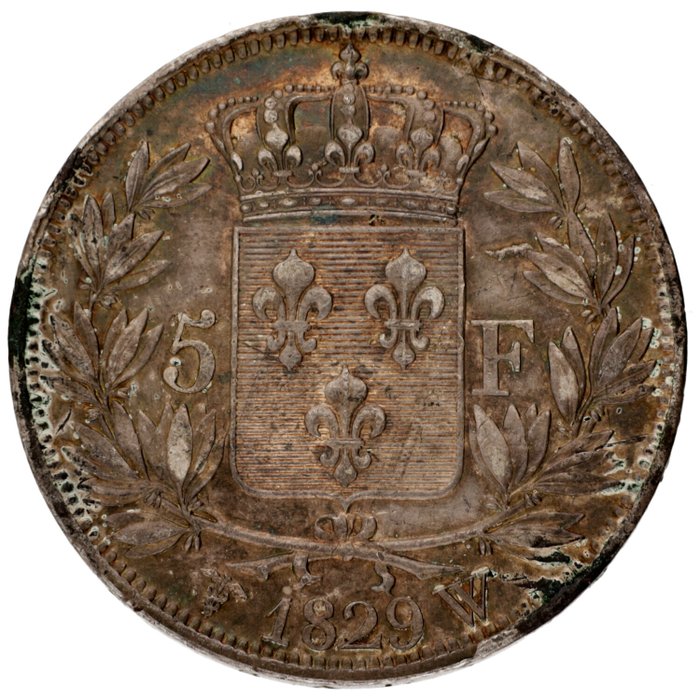 Frankrig. Charles X. 5 Francs 1829 W  (Ingen mindstepris)