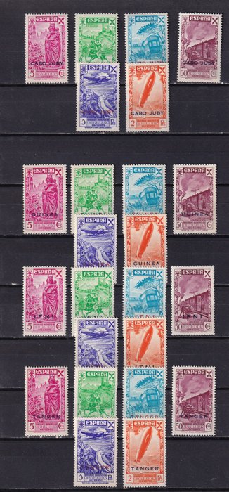 Spanien  - Cape Juby, Guinea, Ifni, Tanger - 1943 - Velgørenhed - Velcentreret