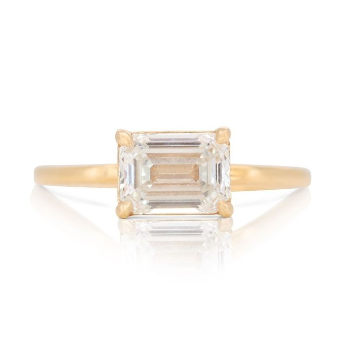 Ring - 14 karat Gulguld -  0.90ct. tw. Diamant (Natur)