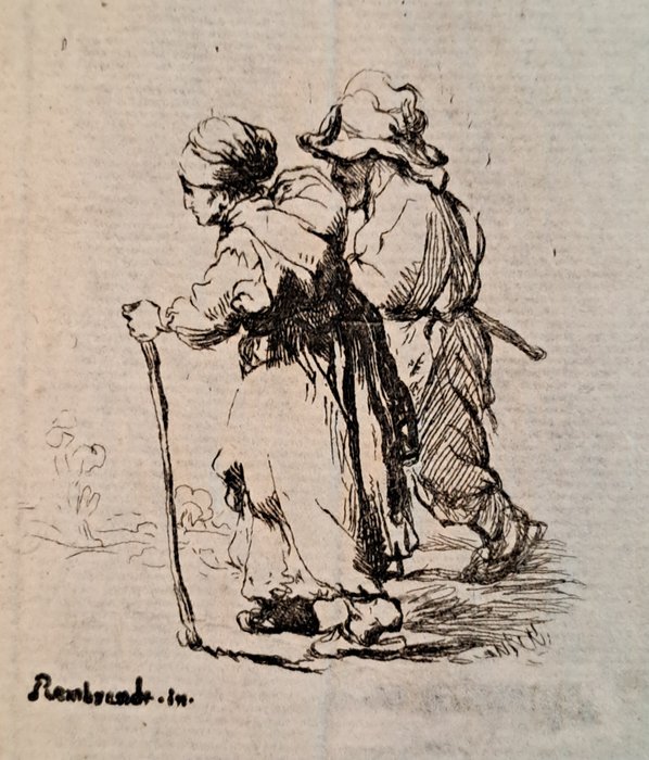 Rembrandt Harmensz van Rijn (1606-1669), by Francesco Novelli (1764-1836) - Paesani in cammino