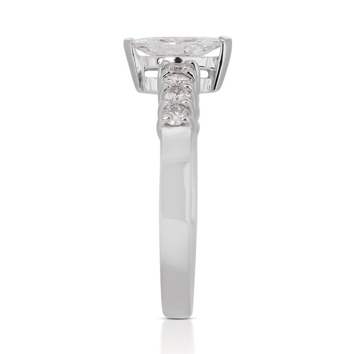 Ring - 18 kraat Hvidguld -  1.08ct. tw. Diamant (Natur) - Diamant