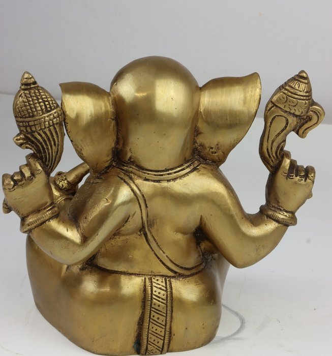 Statue Standbeeld Jonge Ganesha met 4 armen - 16 cm - Bronze - 1980