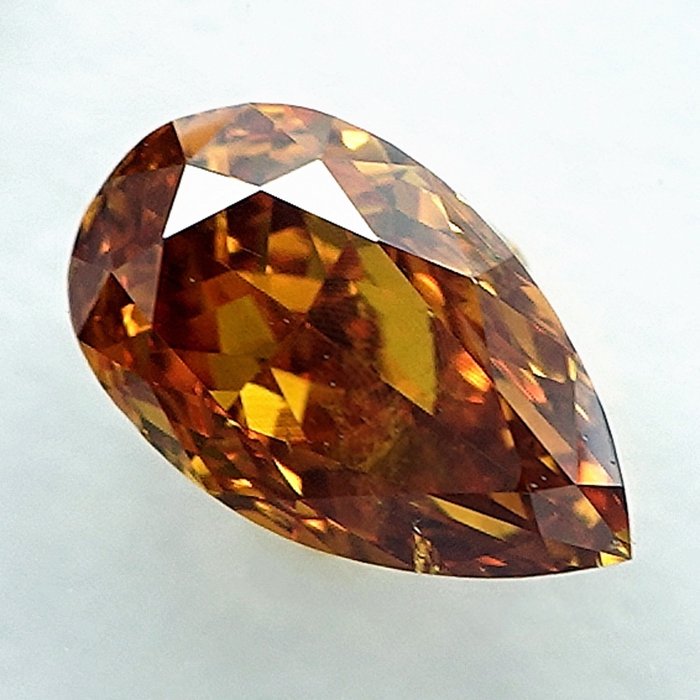 1 pcs Diamant  (Naturfarvet)  - 0.51 ct - Fancy intense Orange nuance Gul - SI2 - International Gemological Institute (IGI)