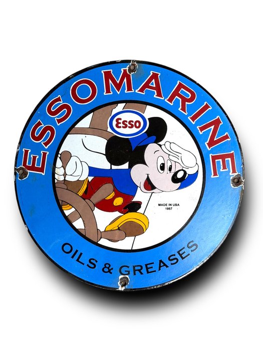 Esso Mickey Mouse - Plaque Émaillée