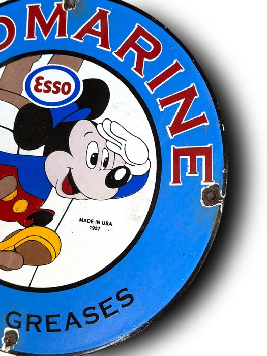 Esso Mickey Mouse - Plaque Émaillée