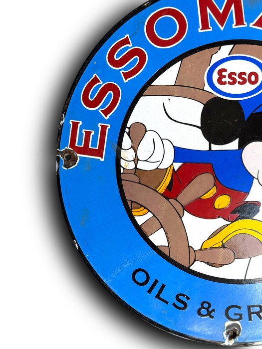 Esso Mickey Mouse - Plaque Émaillée