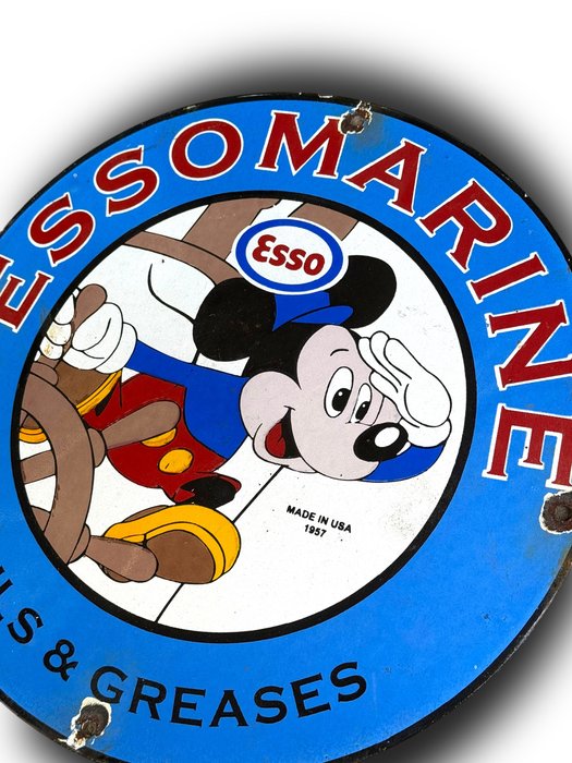 Esso Mickey Mouse - Plaque Émaillée