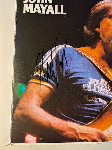 John Mayall - Signed Concert Ticket + Signed Superstar LP by Mick Taylor - Album, Concert ticket - 1974 - Håndunderskrevet personligt