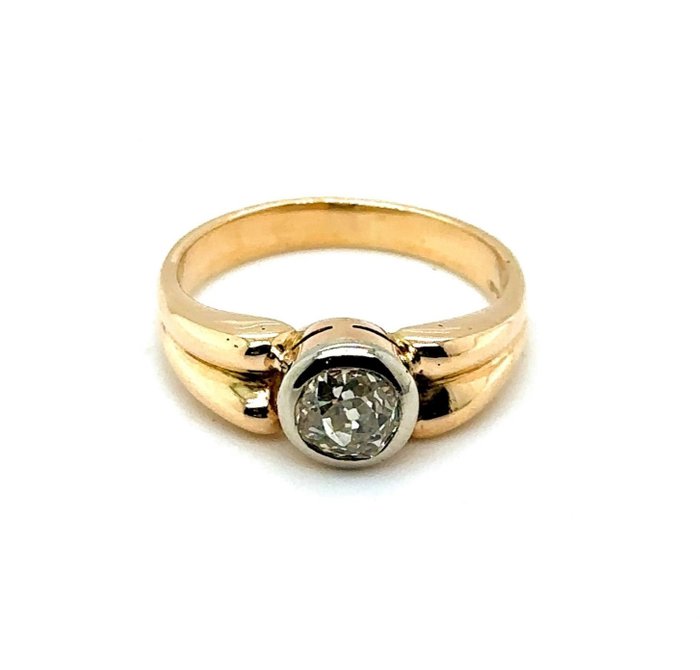 14 karat Guld, Gulguld, Hvidguld, Tofarvet - Ring - 0.70 ct Diamant