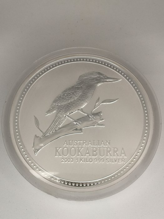 Australien. 2003 1 Kilo $30 AUD Australian Silver Kookaburra Coin BU (In Capsule)