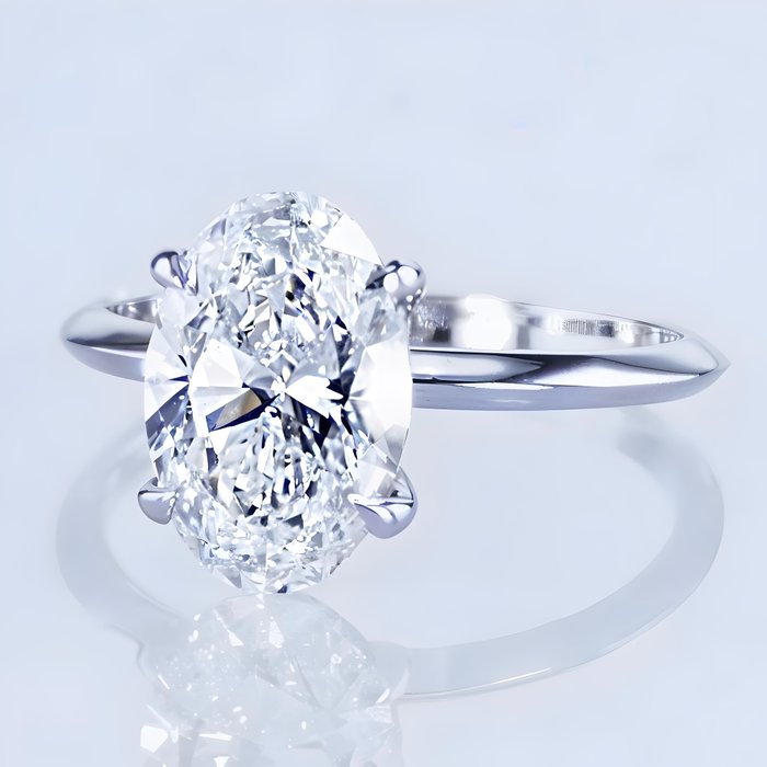 Ring - 18 kraat Hvidguld -  262ct tw Diamant (Laboratoriedyrket) - Klassisk diamantring