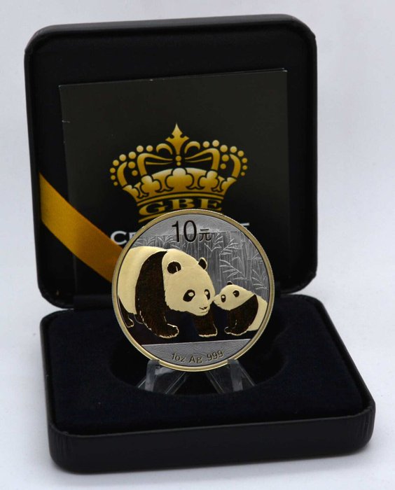 Kina. 10 Yuan 2011 Panda - Gold Black Empire Edition, 1 Oz (.999)  (Ingen mindstepris)