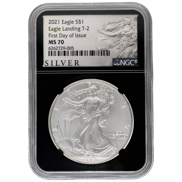 Förenta staterna 1 Dollar 2021 "Silver Eagle T-2 - First Day of Issue" 1 Oz( (999) - MS70  (Ingen mindstepris)