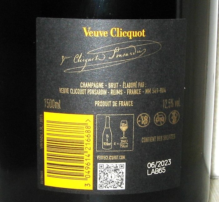 2015 Veuve Clicquot Brut Vintage - in OWC - Champagne Brut - 1 Magnum (15 L)