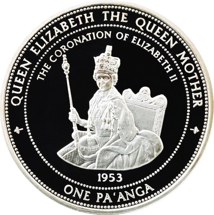 Tonga. 1 Pa'anga 1996 "Coronation of Queen Elizabeth II 1953", 1 Oz Proof  (Ingen mindstepris)