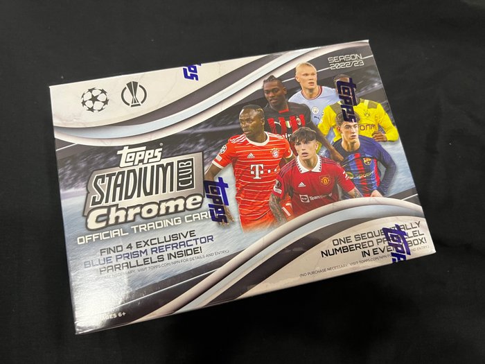 2022/23 Topps Stadium Club Chrome UCL - 1 Sealed box - Næsten så god som ny (NM)