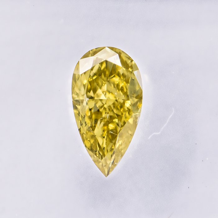 Ingen mindstepris - 1 pcs Diamant  (Naturfarvet)  - 0.50 ct - Pære - Fancy intense Gul - SI1 - International Gemological Institute (IGI)