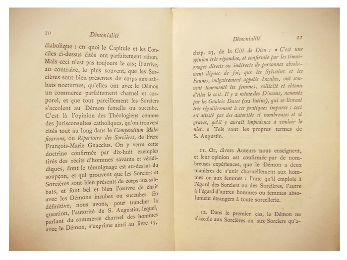 Sinistrari D'Ameno Luigi Maria - De la Demonialité et des animaux Incubes et Succubes - 1882