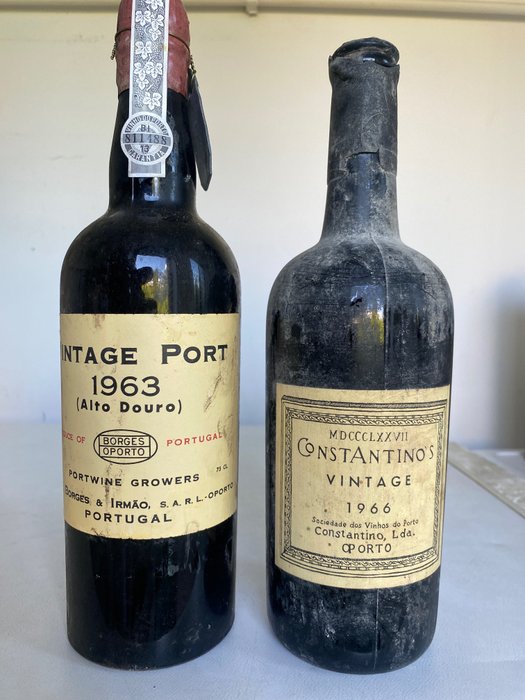 Vintage Port: 1963 Borges  1966 Constantino's - Douro - 2 Flasker (075 L)