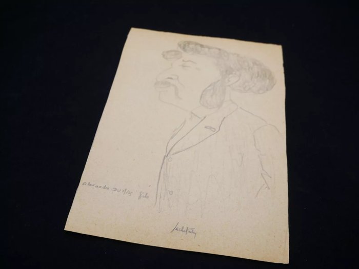 Sacha Guitry - Dessin original d'Alexandre Dumas (fils) - 1920