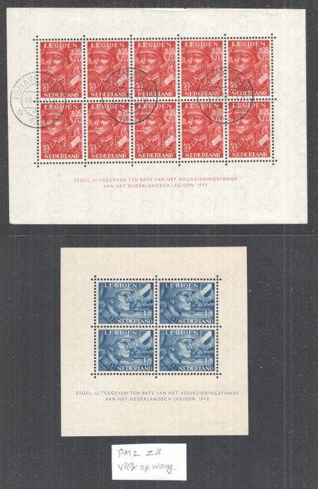 Holland 1942 - Legion blokke - NVPH V402/V403 (2x) - met plaatfout V403