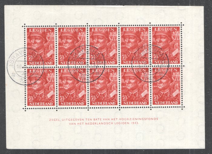 Holland 1942 - Legion blokke - NVPH V402/V403 (2x) - met plaatfout V403