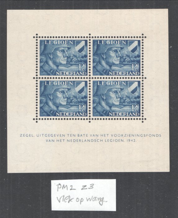 Holland 1942 - Legion blokke - NVPH V402/V403 (2x) - met plaatfout V403