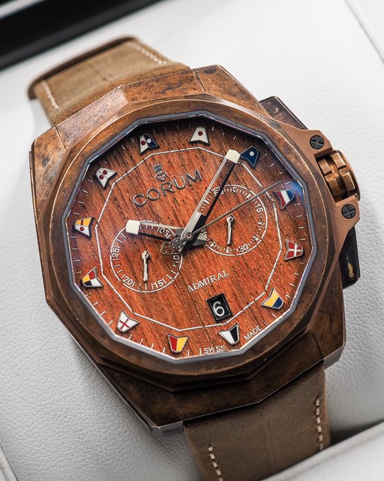 Corum - Admiral's Cup - Ingen mindstepris - BRAND NEW * Chrono Automatic * Wood Dial * - Mænd - 2020+