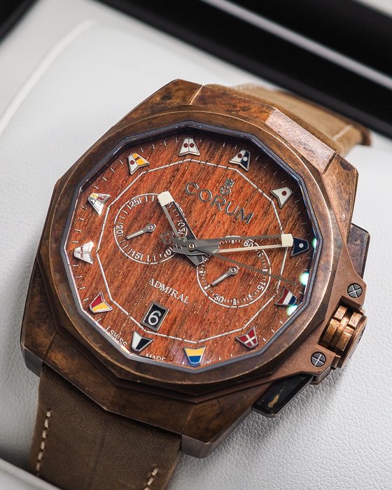 Corum - Admiral's Cup - Ingen mindstepris - BRAND NEW * Chrono Automatic * Wood Dial * - Mænd - 2020+