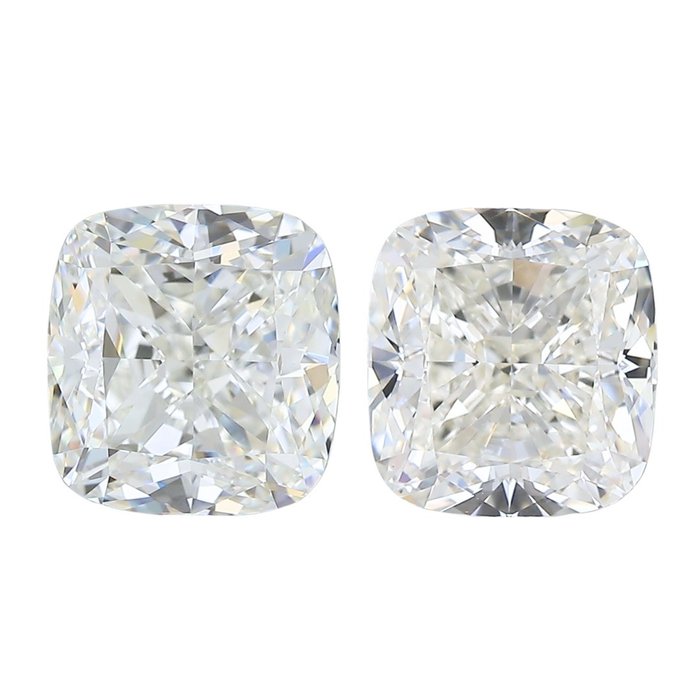 2 pcs Diamant  (Natur)  - 3.00 ct - Pude - J - VS1, VVS1 - Gemological Institute of America (GIA)