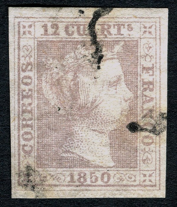 Spanien 1850 - ELIZABETH II, 2 VÆRELSER LILAC - EDIFIL 2