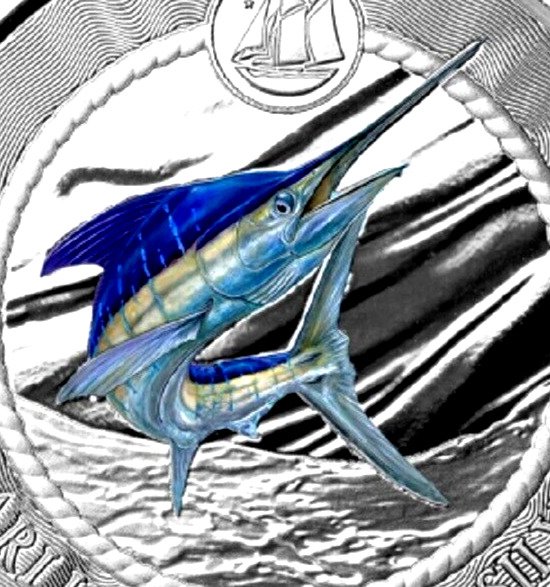 Cayman Islands (Britisk Oversøisk Territorie) 1 Dollar 2023 "Blue Marlin" 999 Proof 1 Oz (RR)  (Ingen mindstepris)