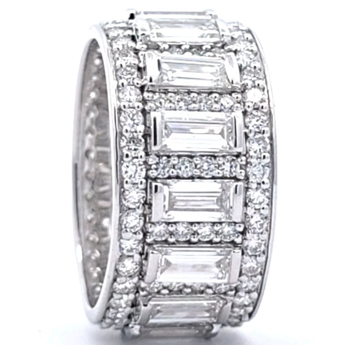 Ring - 14 karat Hvidguld -  460ct tw Diamant (Laboratoriedyrket) - Diamant - Bryllups band