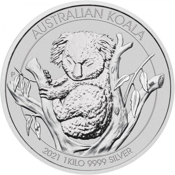 Australien 2021 1 Kilo $30 AUD Silver Koala Coin BU (In Capsule)