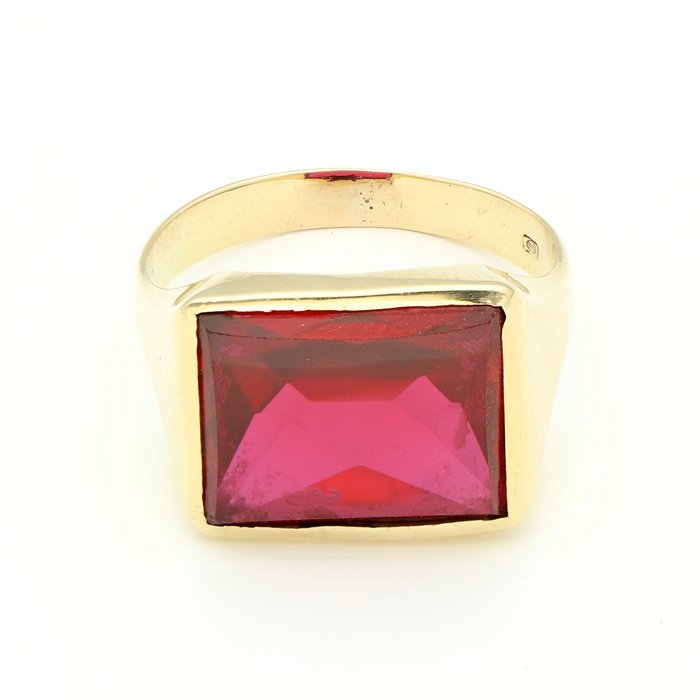 Ring - 14 karat Gulguld -  734ct tw