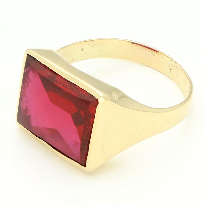 Ring - 14 karat Gulguld -  7.34ct. tw.